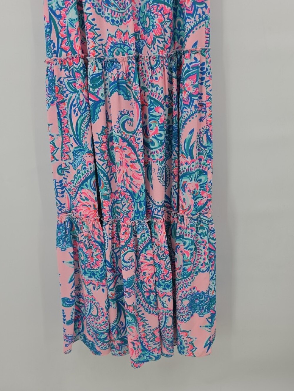 Lilly Pulitzer Melody Maxi Dress Pink Tropics Tint Tangerine Dream Size 0 - Picture 6 of 8